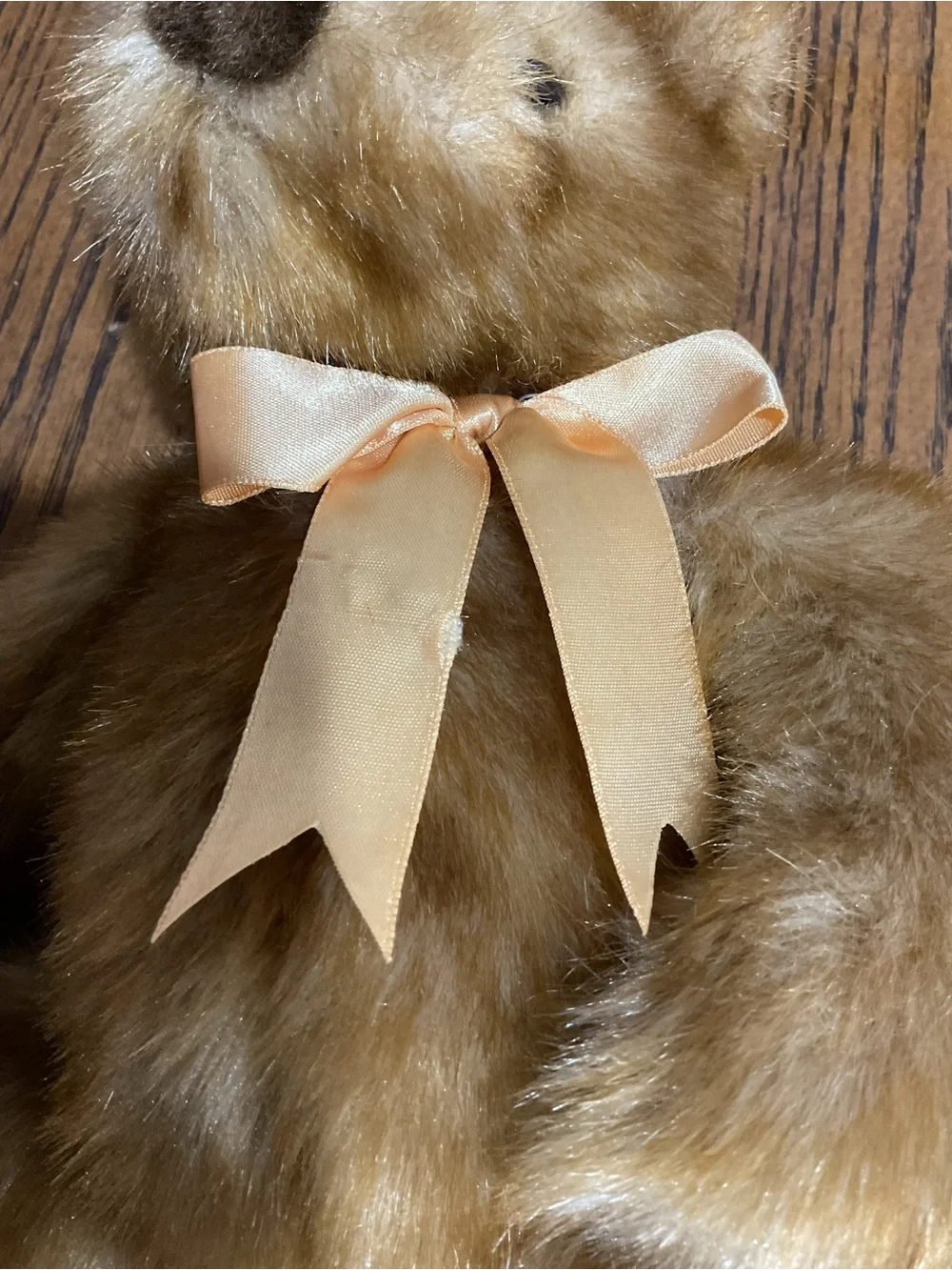 TY “Ginger” Classic Plush Teddy Bear with Satin Ribbon retired 1996
